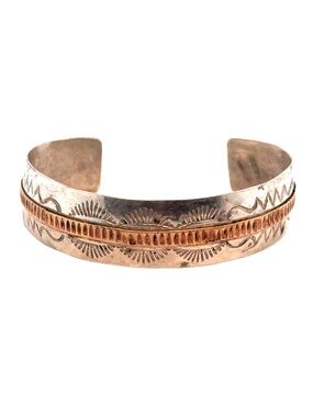 Native American Two-Tone Cuff‎ Bracelet